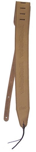 MusicalInstruments: Seagull Tan Suede Guitar Strap with Embossed Tribal Design