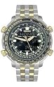 Seiko Men's Analog Digital World Time Flight Chronograph Watch #SNJ018