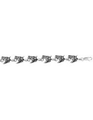 Sterling Silver Horse Head Charm Bracelet , 3/8 inch (10 mm).