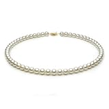 14k Gold 7.0-7.5mm White Freshwater Cultured Pearl Necklace AAA Quality, Princess Lengths - 18, 20, 22 Inches