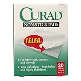 CURAD Non-Stick Pads Ouchless # 27000 - 3 inches x 4 inches Sterile Pads - 20 Ea