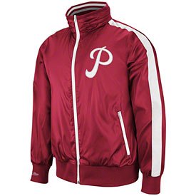 Philadelphia Phillies Red Mitchell & Ness Pennant Race Vintage Garment Washed Windbreaker at Amazon.com