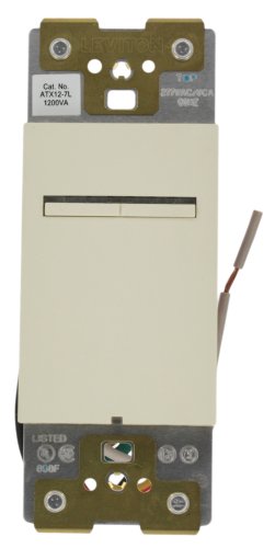  Leviton ATX12-7LA, Acenti 1200VA-277VAC Fluorescent Dimmer with LED Locator and Brightness Display for Mark 10 Powerline Ballasts, Single-Pole, 3-Way Or More Applications, Natural 