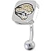 NFL Logo TOP Mount CURVED Belly Ring - Jacksonville Jaguars