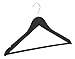 Florida Brands 48 Pack Solid Black Wood Suit Hangers | Standard Size Suit Hangers with Non Slip Bar and Precisely Cut Notches| Polished Chrome Hook |Durable Wooden Hangers