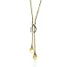 14K Yellow Gold Citrine Lariat Necklace 17