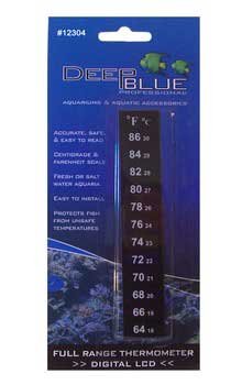 Deep Blue LCD Stick-On Aquarium Thermometer