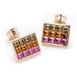 Topaz/Rose Stone Cufflinks with Swarovski