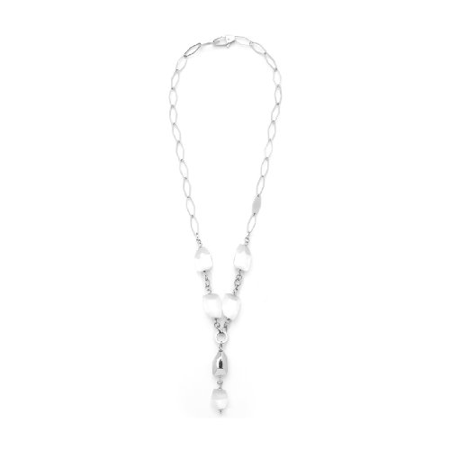 Leonardo Damenkette Edelstahl + Glas 51cm wei&szlig; Philadelphia 011673 Preisvergleich