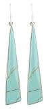 Sterling Silver Long Irregular-Shaped Turquoise Inlay Drop Earrings