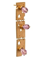 Artency, 24K Yellow Gold Plated Sterling Silver, Amethyst Earrings, Contemporary Artist Design