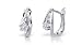 Round Cut White Cz Star Flower Huggy Earrings Sterling Silver