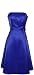 50's Strapless Satin Formal Bridesmaid Prom Dress, L, Royal