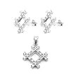 Sterling Silver Rhodium Plated Set - Necklace and Earrings
