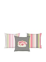 Apolena Set Funda De Cojín 3 Uds. (Gris/Multicolor)