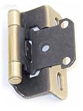 Amerock Decorative Half Wrap 3/8 Overlay Self Closing Cabinet Door Hinge Antique English (Pair)