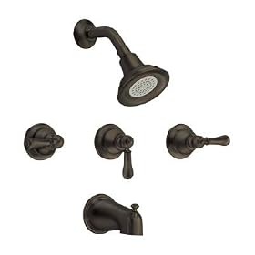 American Standard 7225.733.068 Hampton 3-Handle Tub and Shower Set, Blackened Bronze by American Standard