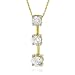 Jewelry : 1.00ctw. 14k Yellow Gold Three Stone Diamond Pendant with 18" Box Chain