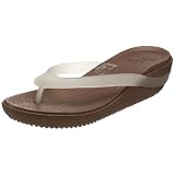 crocs Womens Carlie Wedge Thong Sandal