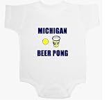 Michigan Beer Pong Baby Ultrasoft Onesie