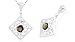 Round Cut Smoky Quartz Filigree Pendant Sterling Silver