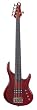MTD Kingston Bass Guitar, Artist 5 String, Fretless with Lines, Transparent Cherry