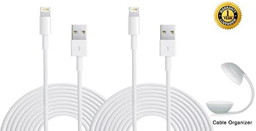 Eaglewood (TM) 2PCs 10FT Extended Extra Long 8 Pin to USB Sync and Charging Cable Charger Power Cord for iPhone 6 6 Plus, iPhone 5 5s 5c, iPod Touch 5th, Nano 7th, and iPad 4 Air Air 2 Mini