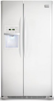 22.6 cu. ft. Counter-Depth Side by Side Refrigerator with SpillSafe Glass Shelves 3 Humidity Controls Wine/Can Rack External Ice/Water Dispenser in Pearl White
