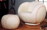 Product details for Baseball Swivel Leather Match Chair with Matching Ottoman