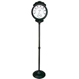Durocraft GA152-05 Outdoor Indoor 74 Tall Thermometer with Clock on Floor Stand by