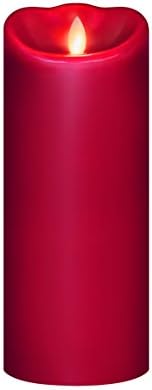 NII 3.75x9.5" Mirage Pillar Flameless Candle, Red