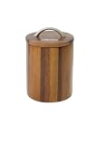 T&G Tuscany Sugar Jar in Acacia Wood with Seal and Liner d120x153mm