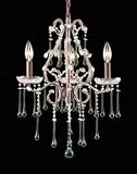 Opulence Mini Candle Chandelier in Rust and Lime Crystal