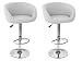 Zuo Leather Adjustable Bar Stool - White (Set of 2)
