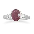 Ruby and CZ Silver Ring