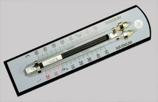 ワンタッチ式最高最低温度計：【測量用品】：401-0071
