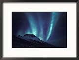 Aurora Borealis Above the Brooks Range, Gates of the Arctic National Park, Alaska, USA Framed Photographic Poster Print by Hugh Rose, 21x17