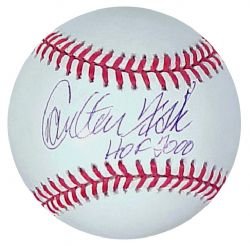 Mounted Memories Chicago White Sox Carlton Fisk Autographed Baseball with HOF 2000 Inscription