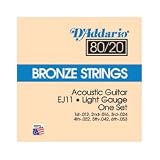 D &acute; Addario EJ11 80 / 20 Bronze Light Acoustic Guitar Strings - B0002H0FMY