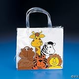 12 Clear Vinyl Zoo Animal Tote Bags
