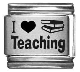 I Heart Teaching Laser Italian Charm