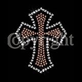 Brown Cross Rhinestone Adult T-Shirt