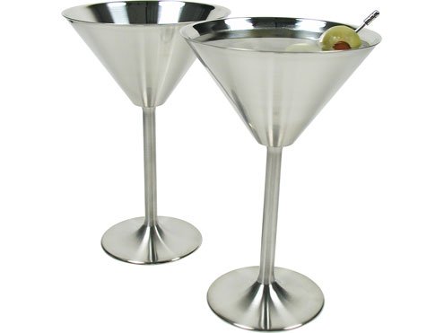 Stainless Steel Martini Glasses Set of 4
