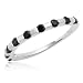 10k White Gold Black Diamond Stack Ring (1/3 cttw)