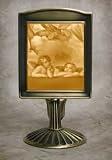 Raphael's Angels Lithophane Mantle Stand Antique Brass