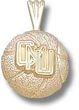 Central Michigan Chippewas Solid 10K Gold ''CMU'' Basketball Pendant