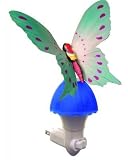 10771 - (Set of 4 Pcs, 2 pc Blue, Pink & Purple) Fiber Butterfly Night Light Color Changing Automatically