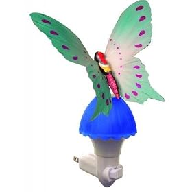 10771 - (Set of 4 Pcs, 2 pc Blue, Pink and Purple) Fiber Butterfly Night Light Color...