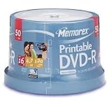 Memorex - 50 x DVD-R - 4.7 GB ( 120min ) 16x - ink jet printable surface - spindle - storage media
