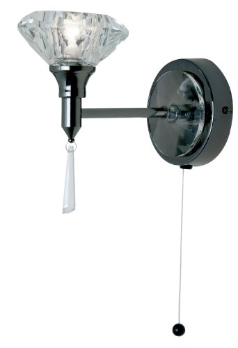 Wandleuchte Sahar, verchromt/schwarz, inkl. Lampenschirm aus K9-Kristallglas Preisvergleich